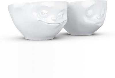Set tasa porcelani FiftyEight Grinning Kissing, 200ml, 2 copë, të bardha