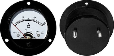 Ampermetër panelor analog Ammeter 30A, me shunt, i rrumbullakët