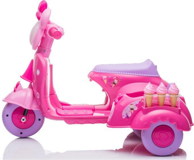 Scooter elektrik lodër Leantoys Ice Cream Parlour, tricikel për fëmijë, 3 km/h, rozë