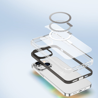Mbrojtëse telefoni Dux Ducis Clin2 për iPhone 14, transparente, me MagSafe, me kornizë gri