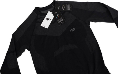 Bluzë termale 4F 4FAW23USEAM103, Slim Fit, me mëngë t’gjata, e zezë