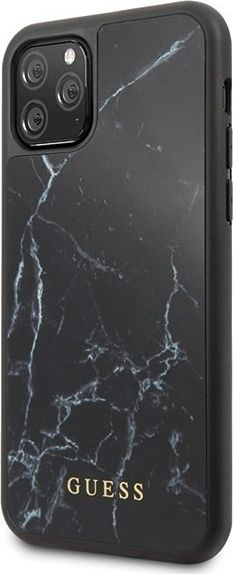 Kuti telefoni Guess Marble për iPhone 11 Pro, TPU, me pamje mermeri, e zezë