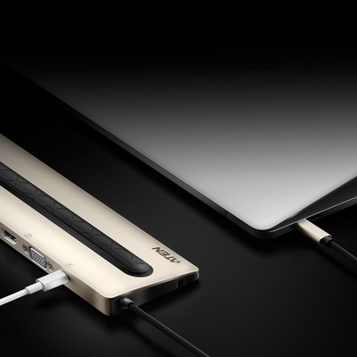 Stacion lidhës ATEN USB-C Multiport, 4K HDMI/VGA, 85W, i zi
