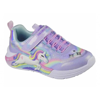Atlete fëmijësh Skechers S-Lights Unicorn Chaser, me drita LED, vjollcë