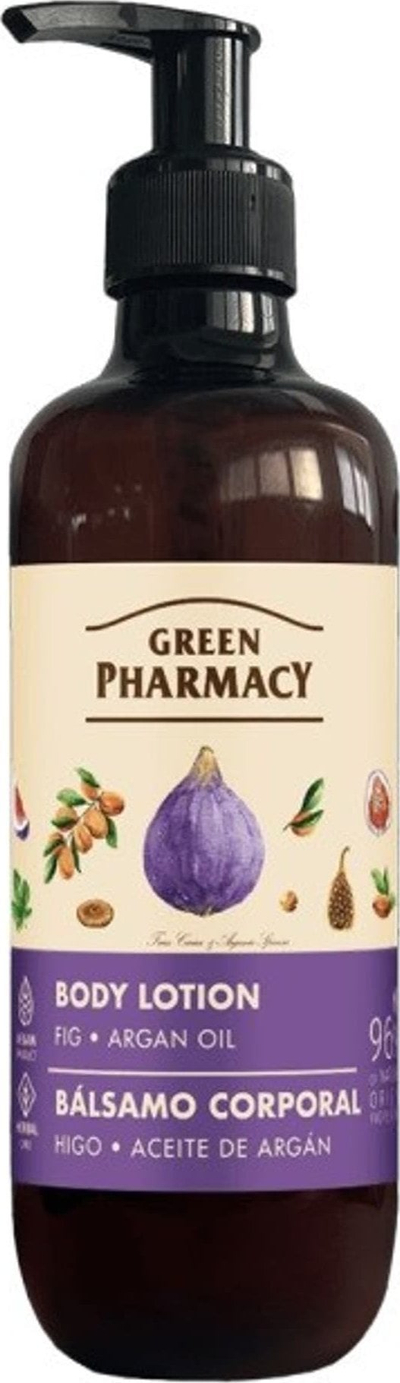 Locion trupi Green Pharmacy me fiq dhe vaj argani, për lëkurë të hidratuar, 400 ml