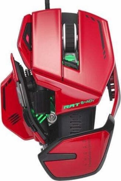 Гејминг глушец Mad Catz R.A.T. 8+ ADV, оптички, со кабел USB, црвен
