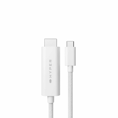 Kabllo HyperDrive USB-C në HDMI, 4K60Hz, 2.5m, e bardhë