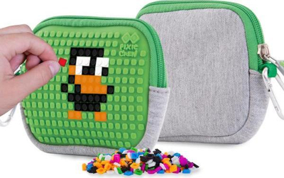 Çantë ruajtëse Pixie Crew Storage Pouch, panel silikoni, 15 cm, gri me jeshile