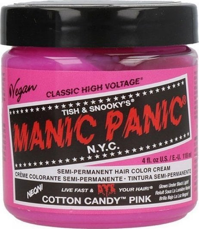 Ngjyrë flokësh Manic Panic Classic Cotton Candy Pink, gjysmë e përhershme, 118ml, rozë