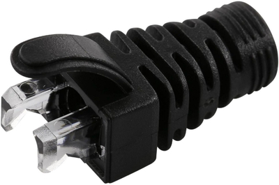 Kapak për kabllo rrjeti Microconnect CONB65S, për RJ45 Cat5e Cat6 Cat6A, paketim 100 copë, i zi