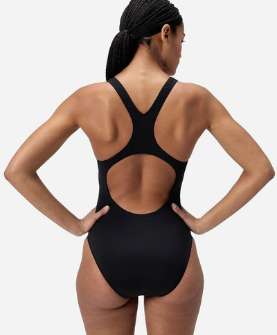 Kostum banje njëpjesësh Medalist, 100% poliester, racerback, me print