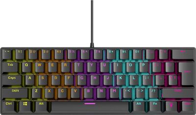 Tastierë mekanike Rampage Plower K60, switch Blue, LED, e zezë