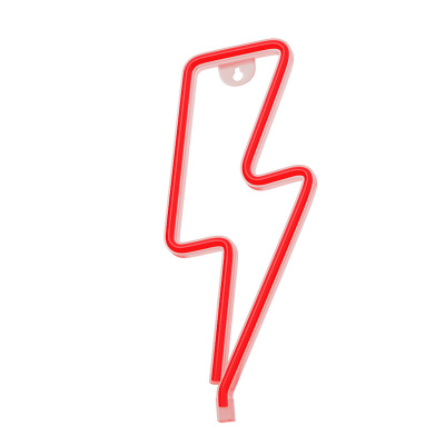 Lampë murale dekorative TelForceOne Forever Light, LED, formë rrufeje, e kuqe