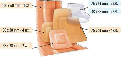 Спортски фластери Viscoplast Sports Plaster Mix, сет 15 парчиња, различни големини, повеќебојни