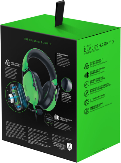 Kufje Razer BlackShark V2 X, të gjelbra