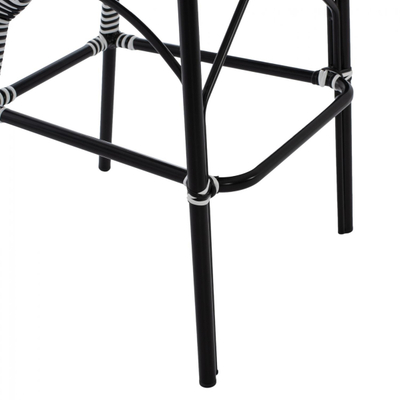 Stol bari alumini bamboo look,"HM5794.02", zezë/ bardhë