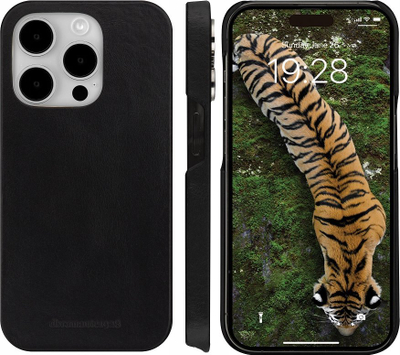 Këllëf lëkure Dbramante1928 Lynge për iPhone 15 Pro Max, portofol, me magnet, i zi