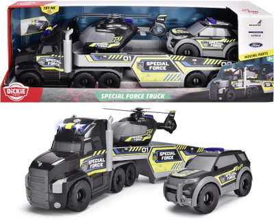 Set lodrash shpëtimi Dickie Rescue Force Truck, kamion 70 cm, me drita dhe zë, shumëngjyrësh