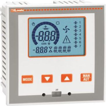 Relé monitoruese Lovato DCRL5, trefazore 50 deri 720V AC, montim i brendshëm, gri e bardhë