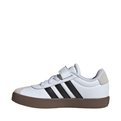Atlete për kalamaj Adidas VL Court 3.0 Jr ID9155, lëkurë, mbyllje me shirit ngjitës, bardh e zi