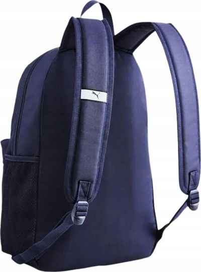 Çantë shpine Puma Phase 79943 02, xhep përpara me zinxhir, xhep anësor rrjetë, blu navy