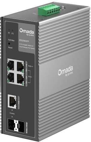 Switch industrial TP-Link Omada IES206GPP, 6 porta Gigabit, PoE, gri
