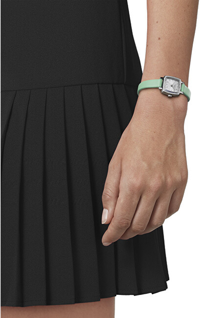 Set për femra Tissot T-Lady Lovely Square Summer Set, orë dore + rripa shtesë, e gjelbër/rozë/vjollcë/kaltër