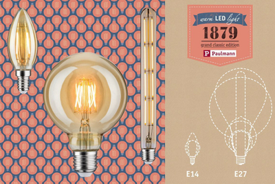 Llampë LED Paulmann Vintage 1879 E27, 8.5W, ngjyrë e artë