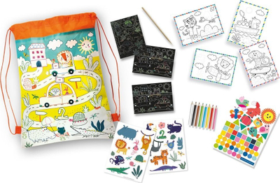 Çantë aktiviteti për udhëtim SES Creative Pack Croco, me ngjyrosje dhe ngjitëse, shumëngjyrëshe
