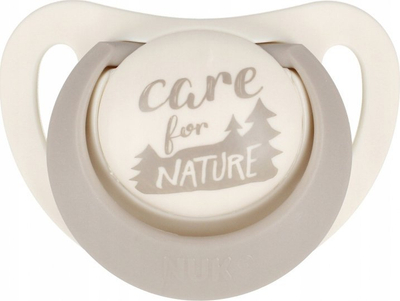Biberon qetësues NUK For Nature, latex anatomik, 18-36 muaj, bezhë gri, 2 copë