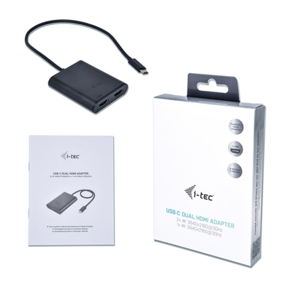 Dok i-TEC C31DUAL4KHDMI, USB-C në 2x HDMI, 4K, i zi