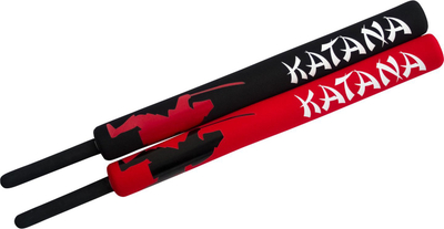 Shpatë loje Katana, set 2 copë, shkumë sigurie, kuqe dhe e zezë