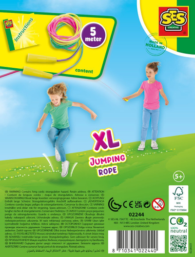 Litar kërcimi SES Creative 02244 XL, 5 m, për kalamaj 5+, shumëngjyrësh