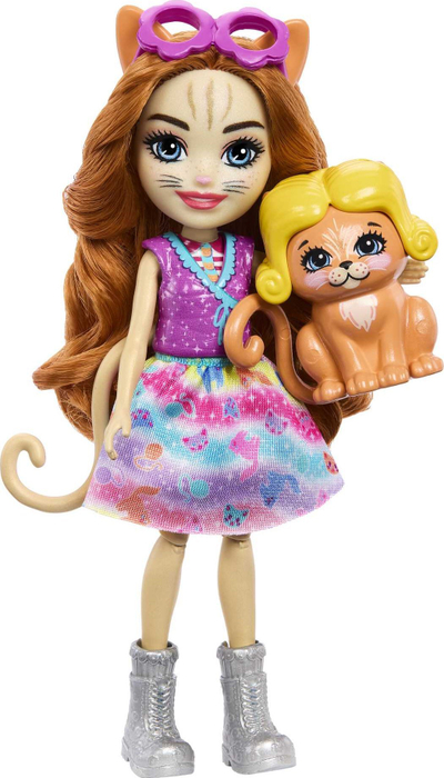 Set lojrash Mattel Enchantimals Mobile Fashion Studio HPB34, me kukull Caddy Cat, me kotele