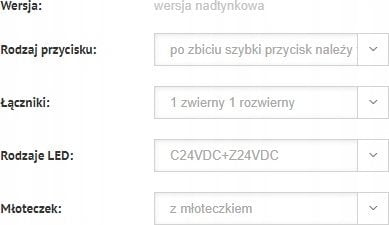 Buton zjarmi me dorë Spamel PWP1, 1NO 1NC, me çekan, me LED, i kuq jeshil