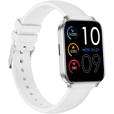 Smartwatch për goca Gravity GT44-4, ekran 1.75", IP68, argjend me rrip të bardhë