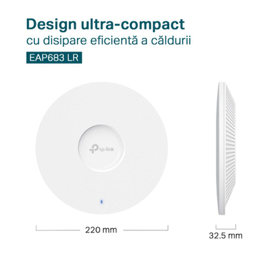 Access point TP-Link Omada AX6000, WiFi 6, montim në tavan, i bardhë