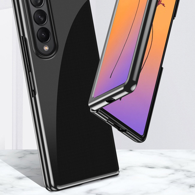 Mbrojtëse telefoni Hurtel Plating Case Samsung Galaxy Z Fold 4, kornizë metal, rozë