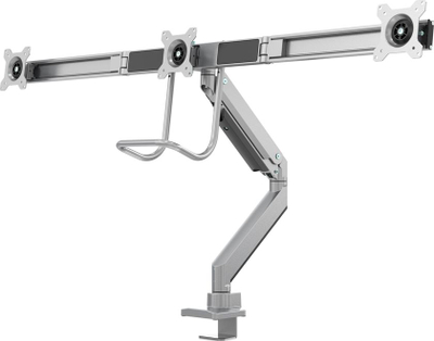 Mbajtës tavoline për 3 monitorë Neomounts NM-D775DX3SILVER, 17"-24", rregullim me gaz, argjendtë
