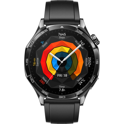 Ora inteligjente Huawei Watch GT 5, 46mm, rrip fluoroelastomer, e zezë