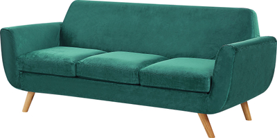 Mbulesë divani BERNES Velvet, 3 vendësh, kadife, jeshile