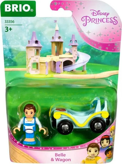 Lodër tren Brio Disney Princess Belle and Wagon, 2 pjesë, për kalamaj 3+, shumëngjyrëshe