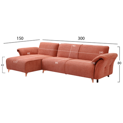 Divan-Shtrat Mailo 300×150×80 Hcm (HM6071.04), portokalltë