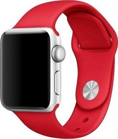 Rrip ore Mercury Silicone për Apple Watch 38/40/41 mm, silikon, i kuq
