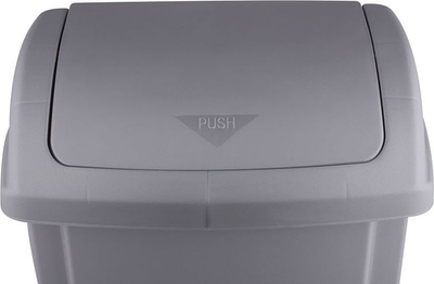 Koshi mbeturinash Kitchen PT1346, 15L, kapak lëkundës, gri argjendtë