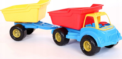 Kamion lodër me rimorkio CHOIŃSKI Dump Truck, plastik, për kalamaj, ngjyra nga më të ndryshmet