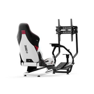 Kokpit garash Diablo Chairs X-Drive, ulëse gaming ergonomike, konstrukt metalik për timon dhe pedale, bardh e zezë