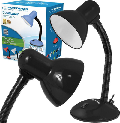 Lampë tavoline Esperanza ELD107K, me krah të lëvizshëm, E27 12W, e zezë
