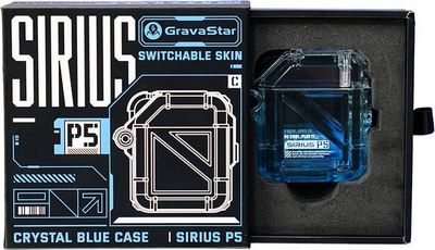 Kufje pa tela Gravastar Sirius P5 TWS, Bluetooth, me kuti karikimi, blu