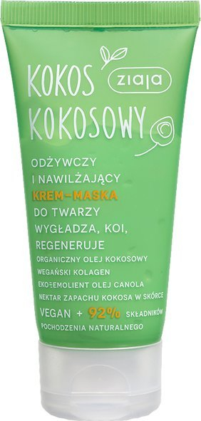 Krem maskë fytyre Ziaja Nourishing and Moisturizing, kokosi dhe portokall, ushqyes, hidratues
